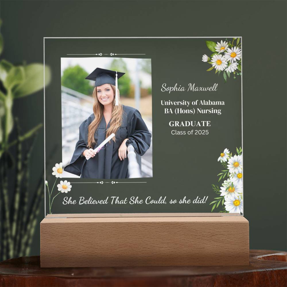 Graduate "She Believed" Acrylic Square Plaque