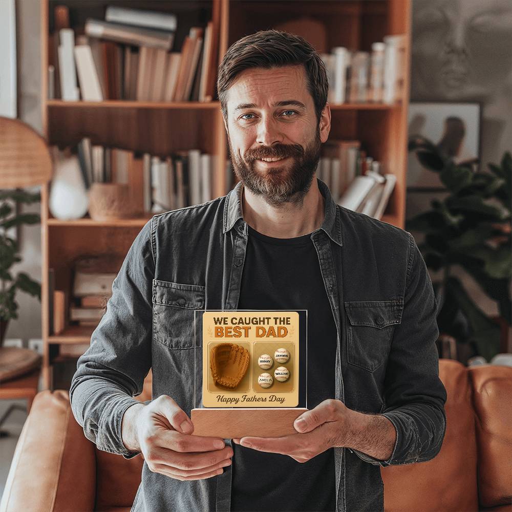 Personalized Dad Baseball Glove Acrylic Plaque