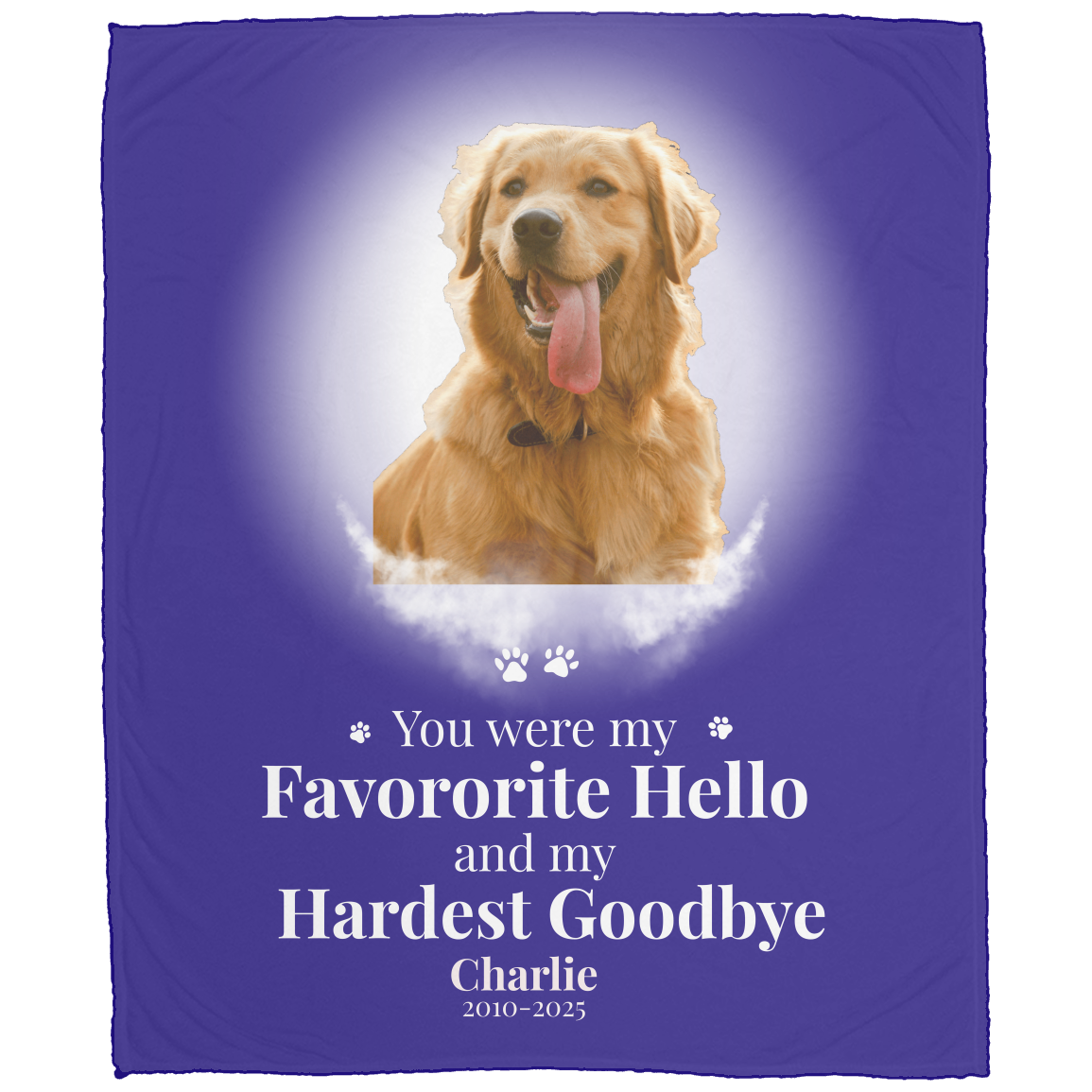 Personalized Pet Memorial Blanket /Hero Photo