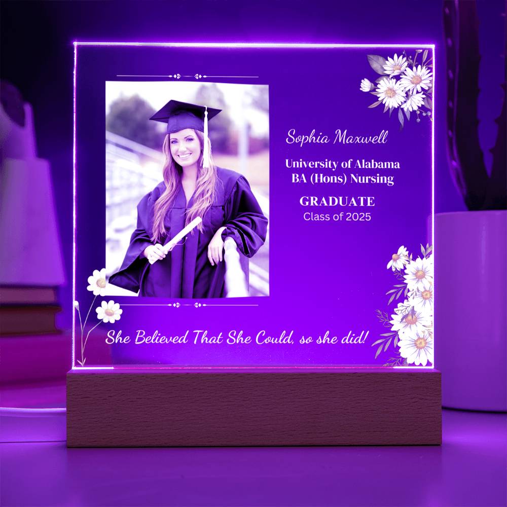 Graduate "She Believed" Acrylic Square Plaque