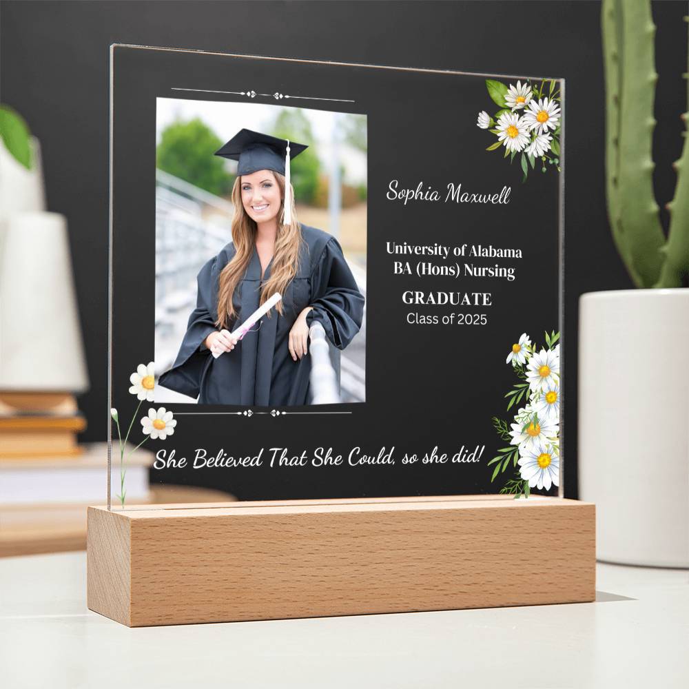 Graduate "She Believed" Acrylic Square Plaque
