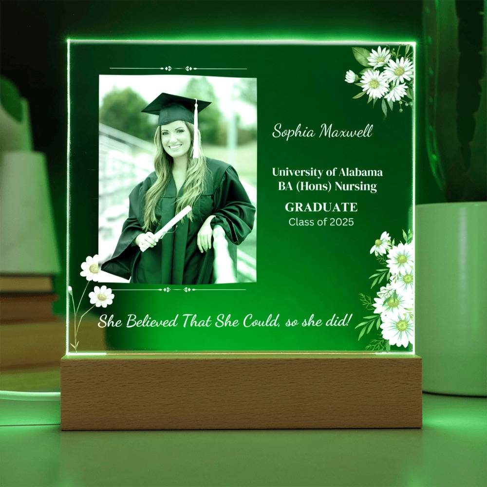 Graduate "She Believed" Acrylic Square Plaque
