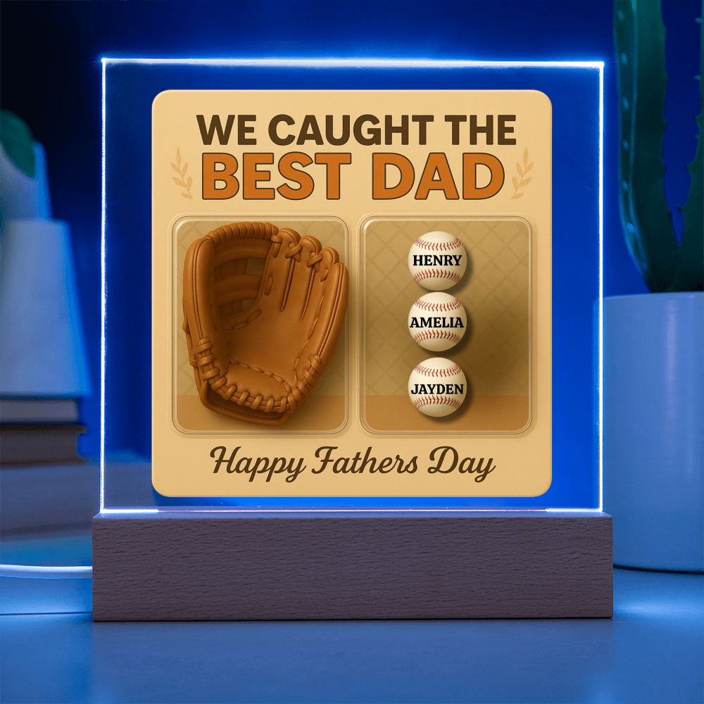 Personalized Dad Baseball Glove Acrylic Plaque