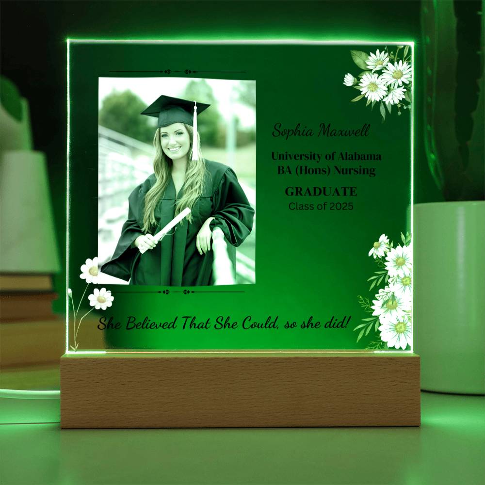 Graduate "She Believed" Acrylic Square Plaque