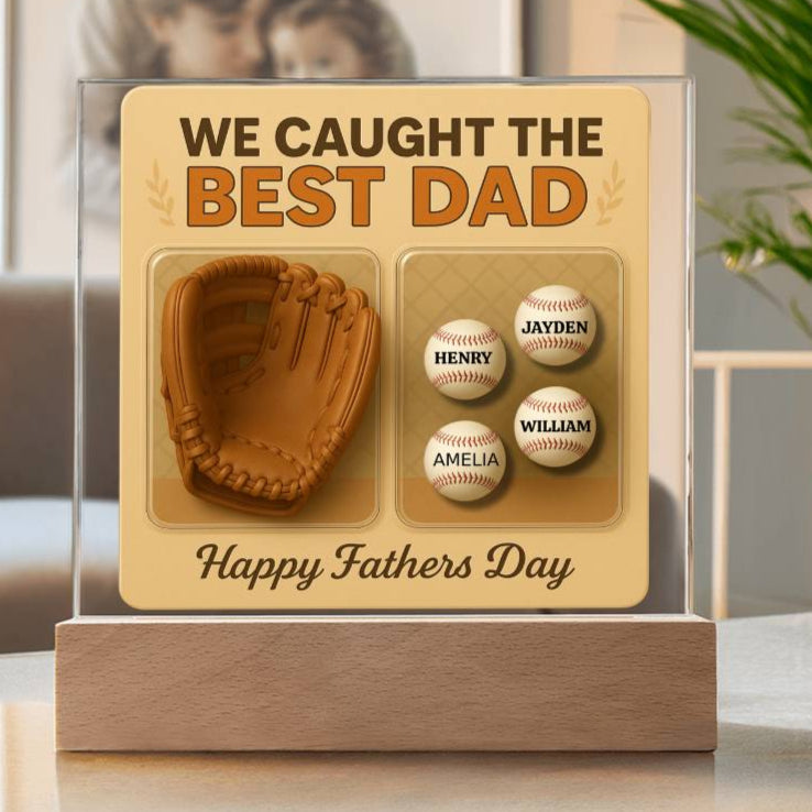 Personalized Dad Baseball Glove Acrylic Plaque