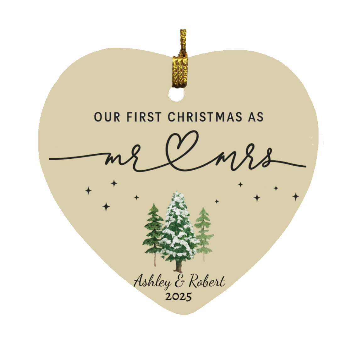 Mr & Mrs Personalized Wedding Gift - First Christmas Keepsake Ornament