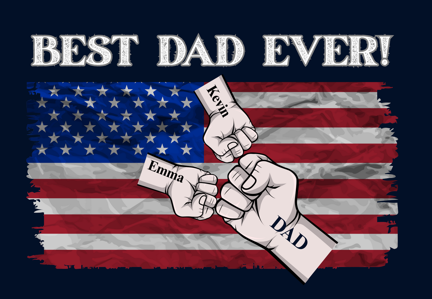 Best Dad Ever! Fist Bump Personalized Canvas