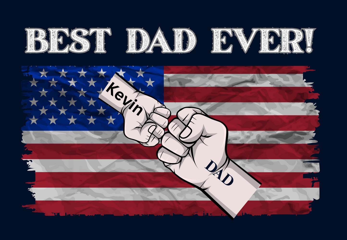 Best Dad Ever! Fist Bump Personalized Canvas