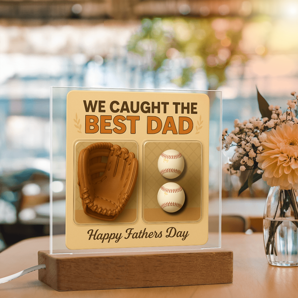 Personalized Dad Baseball Glove Acrylic Plaque