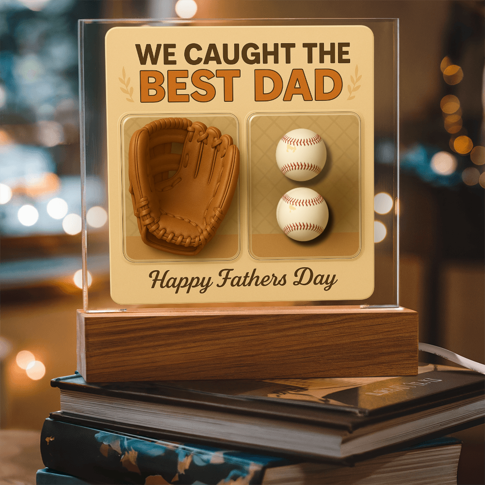 Personalized Dad Baseball Glove Acrylic Plaque