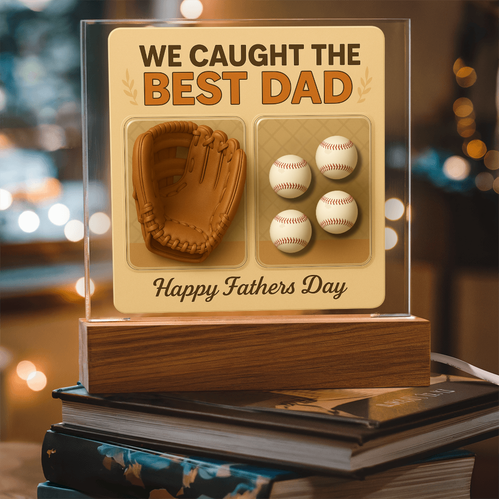 Personalized Dad Baseball Glove Acrylic Plaque