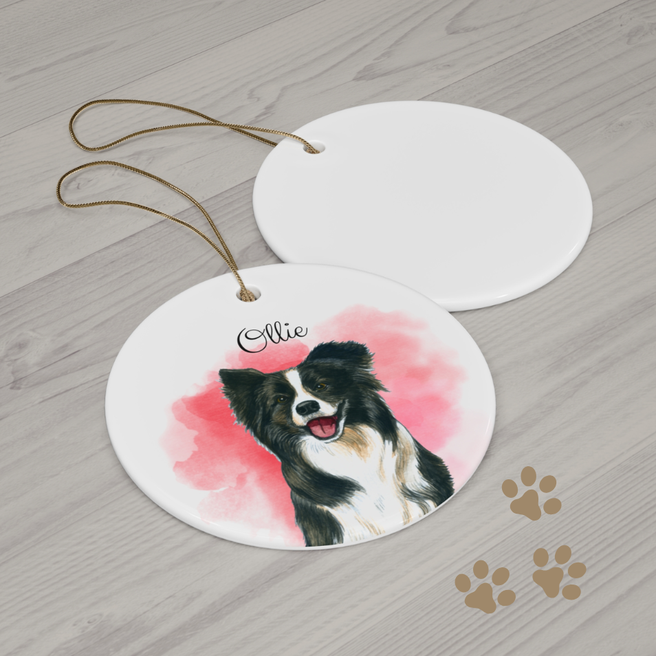 Personalized Pet Watercolor Ornament Memorial Gift