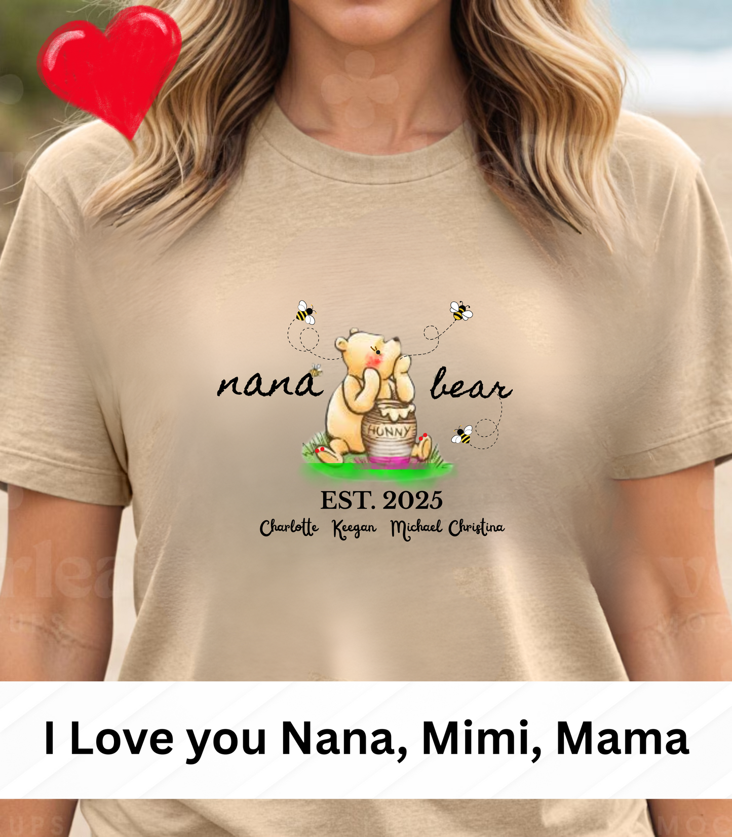 Mama, Nana, Mimi Bear Personalized T- Shirt*