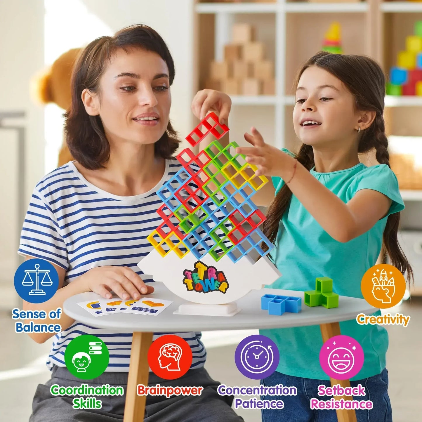 Tetra Tower Balance Blocks Game