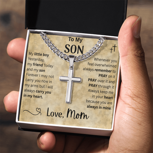 Graduation Son Message Cuban Necklace Gift