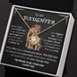 Daughter Loveknot  Message Necklace-Lion