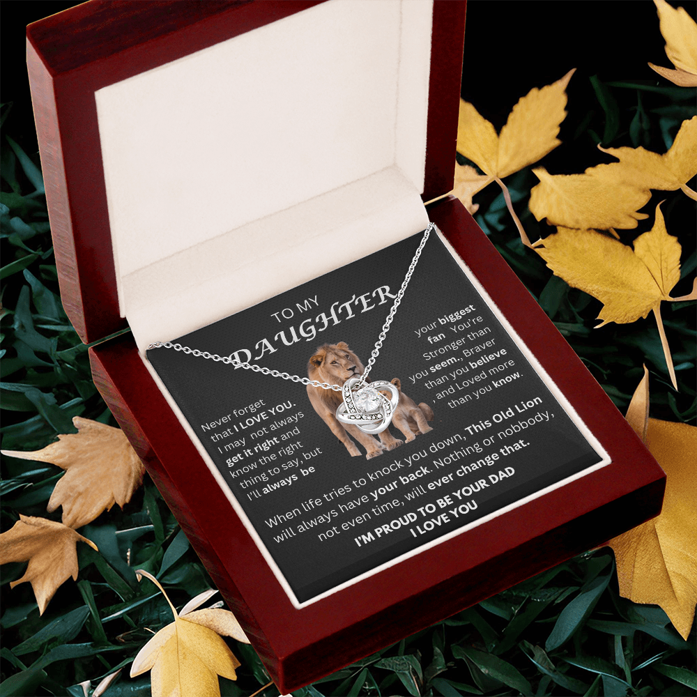Daughter Love Knot  Necklace Lion Gift