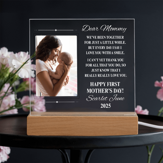 Dear Mommy 1st Mother's Day Personalized Acrylic Square Plaque