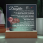 To My Daughter/Beautiful Chapter/Acrylic Plaque/white