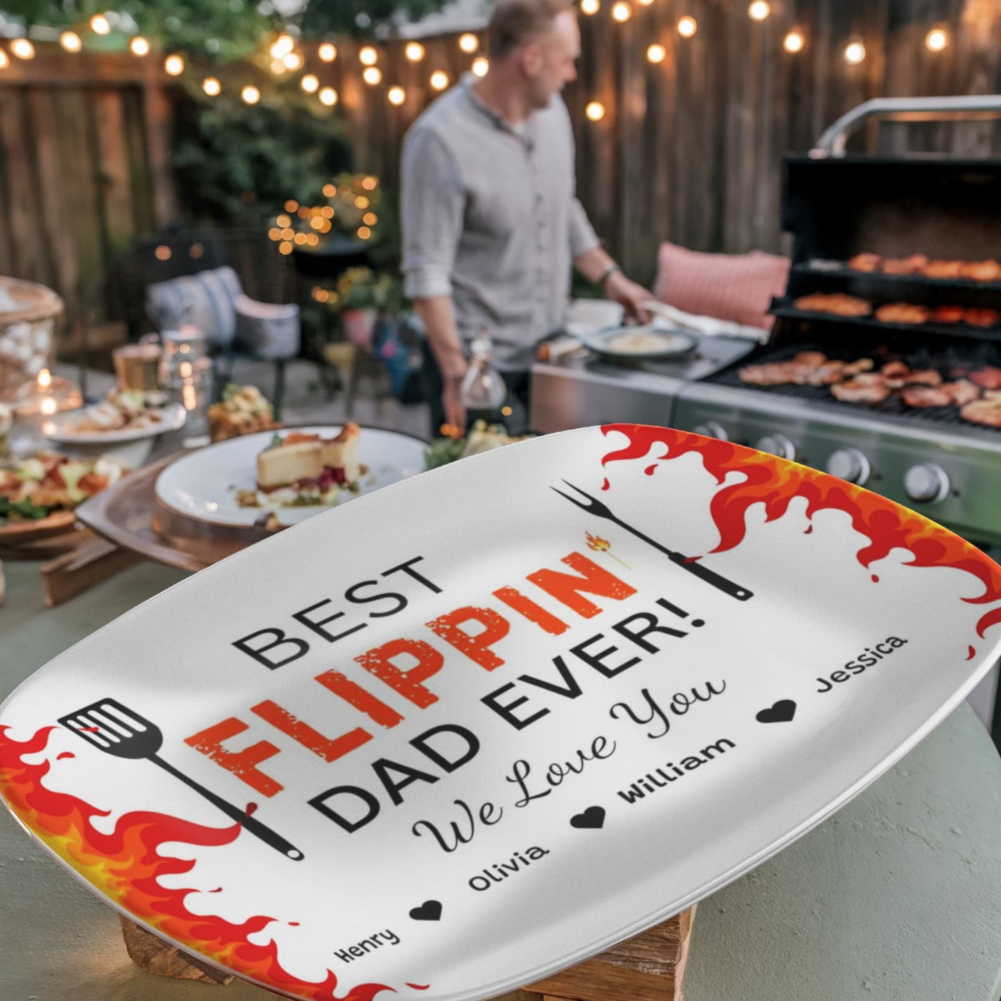 Father's Day Best Flippin Dad Ever/ Personalized Platter