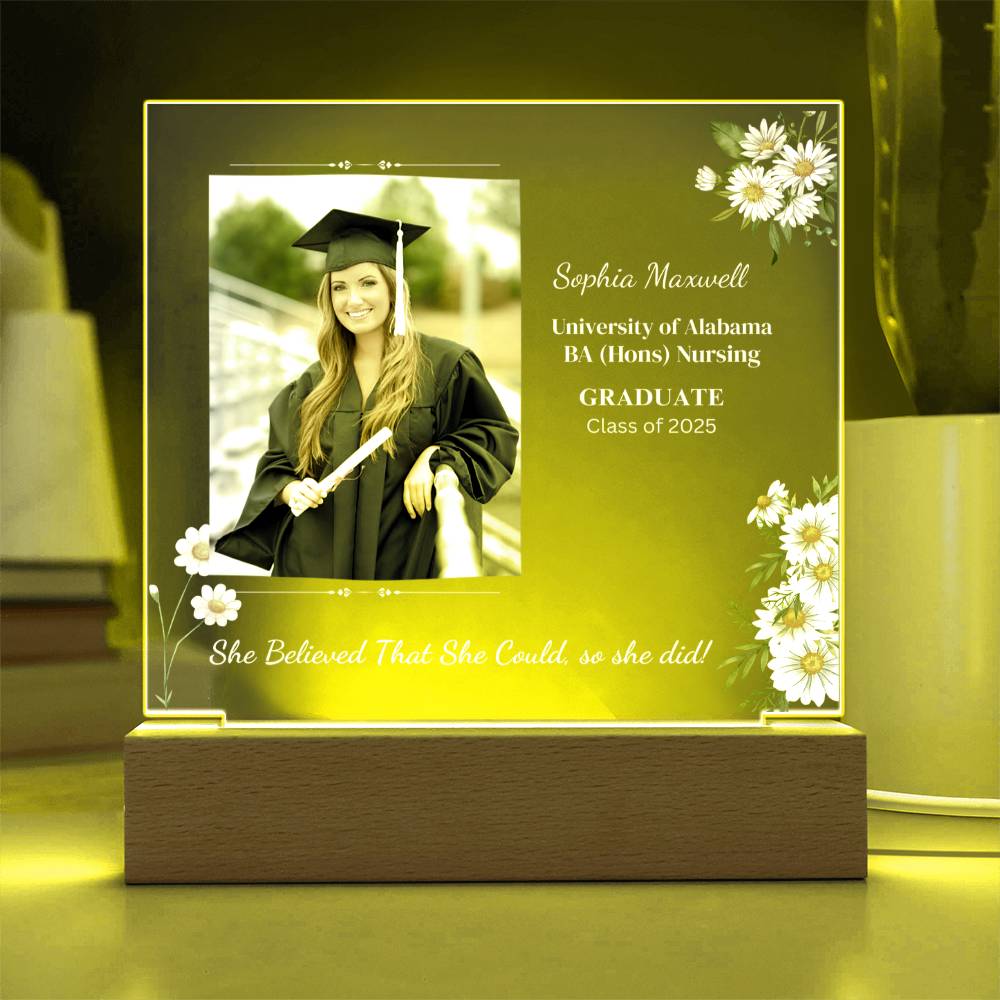 Graduate "She Believed" Acrylic Square Plaque