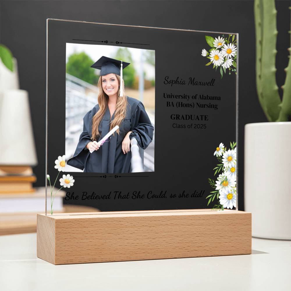 Graduate "She Believed" Acrylic Square Plaque
