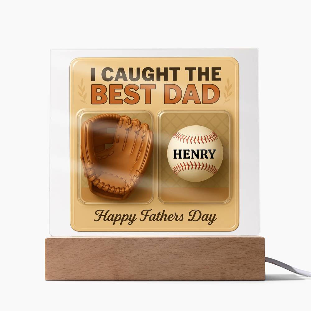 Personalized Dad Baseball Glove Acrylic Plaque