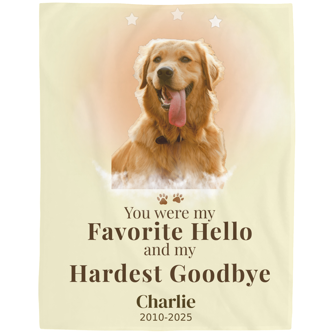 Personalized Pet Memorial Blanket /Hero Photo