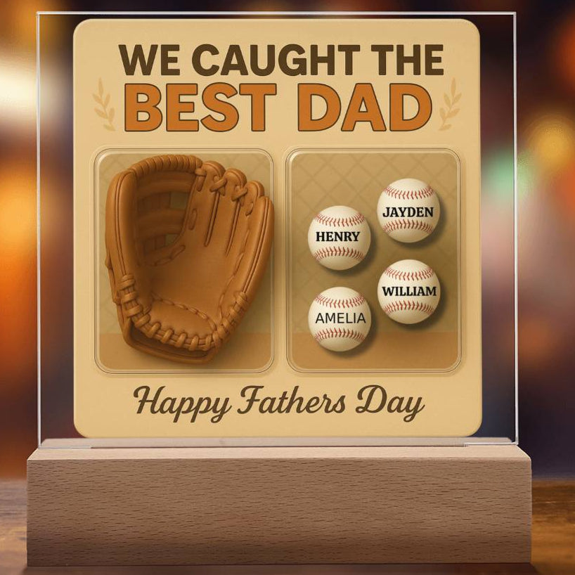 Personalized Dad Baseball Glove Acrylic Plaque