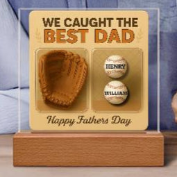 Personalized Dad Baseball Glove Acrylic Plaque