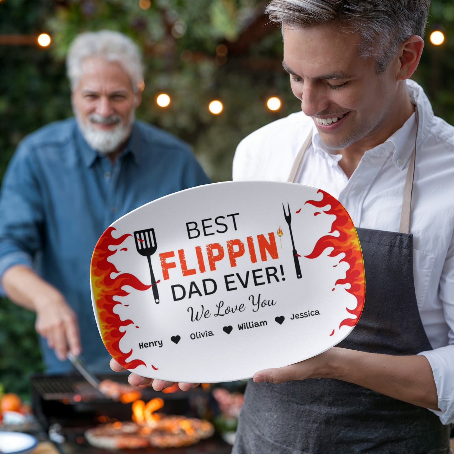 Father's Day Best Flippin Dad Ever/ Personalized Platter