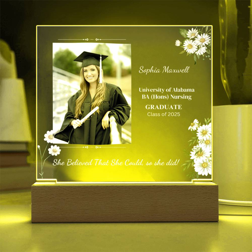 Graduate "She Believed" Acrylic Square Plaque