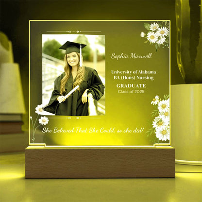 Graduate "She Believed" Acrylic Square Plaque