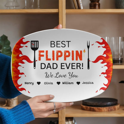 Father's Day Best Flippin Dad Ever/ Personalized Platter