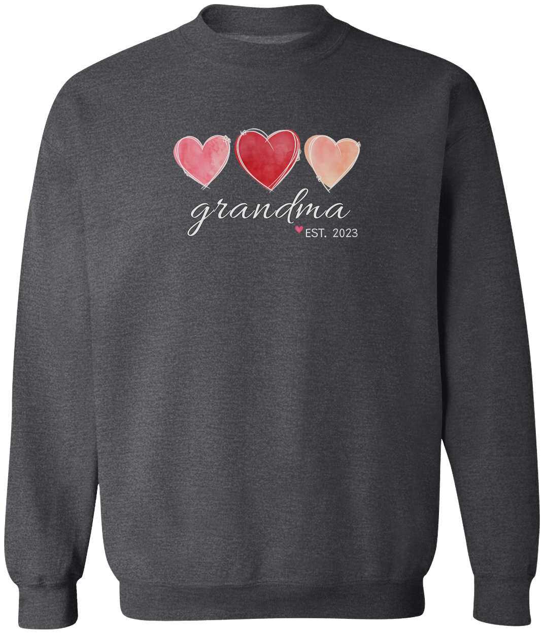 Personalized Grandma Valentine Crewneck Pullover Sweatshirt