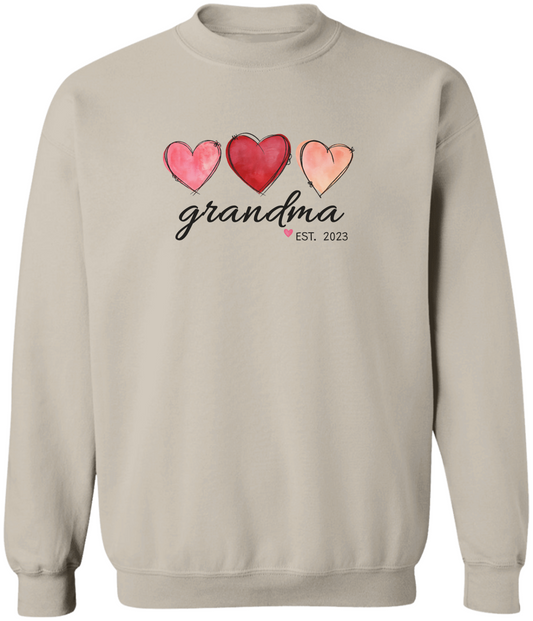 Personalized Grandma Valentine Crewneck Pullover Sweatshirt
