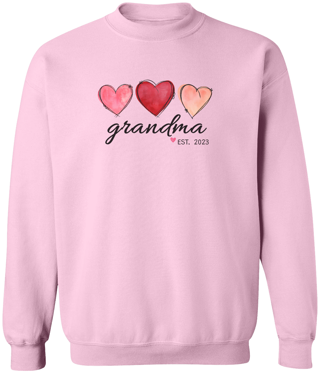Personalized Grandma Valentine Crewneck Pullover Sweatshirt