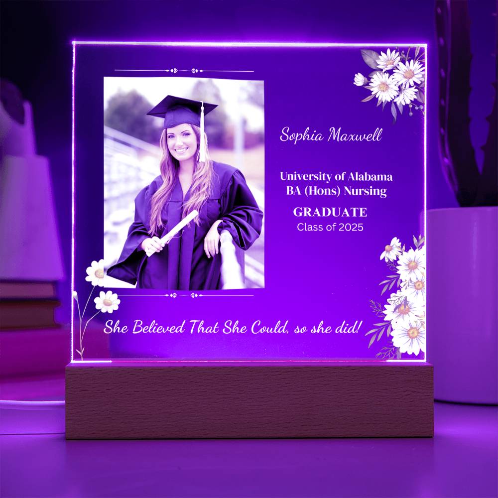 Graduate "She Believed" Acrylic Square Plaque