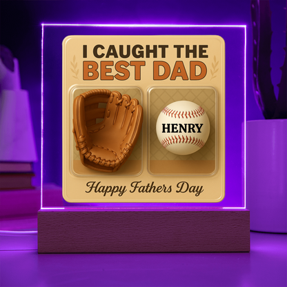 Personalized Dad Baseball Glove Acrylic Plaque