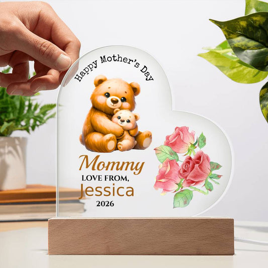 Mother's Day Personalized Mom/Grandama Acrylic Heart Plaque