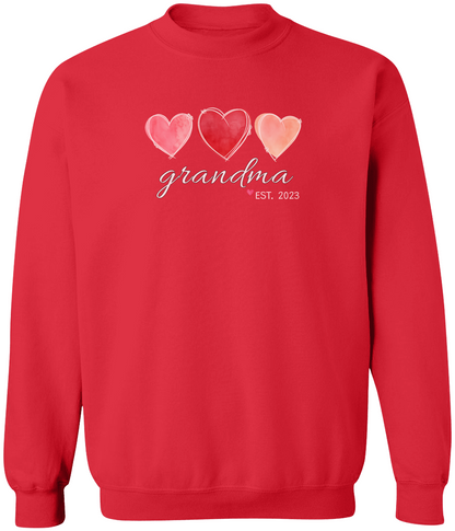 Personalized Grandma Valentine Crewneck Pullover Sweatshirt