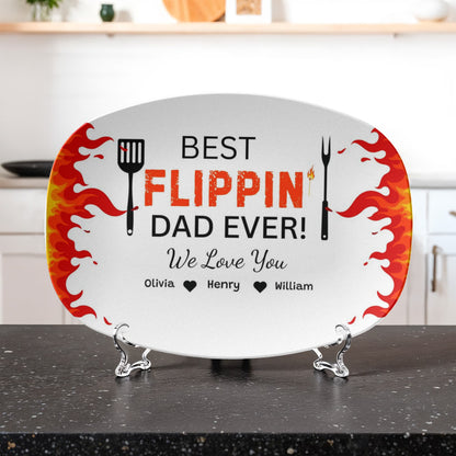 Father's Day Best Flippin Dad Ever/ Personalized Platter