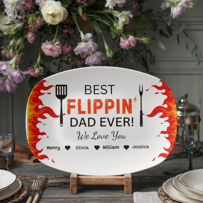 Father's Day Best Flippin Dad Ever/ Personalized Platter