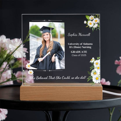 Graduate "She Believed" Acrylic Square Plaque