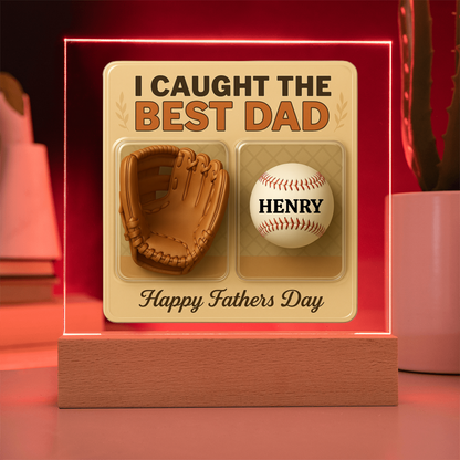 Personalized Dad Baseball Glove Acrylic Plaque