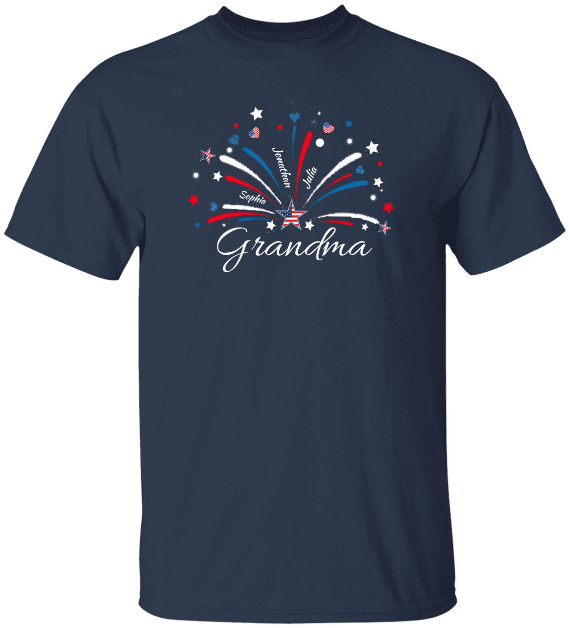 4th of July Personalized T-Shirt-Grandma-Mom-Nana