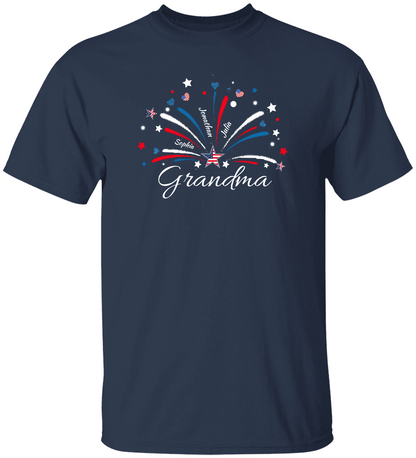 4th of July Personalized T-Shirt-Grandma-Mom-Nana