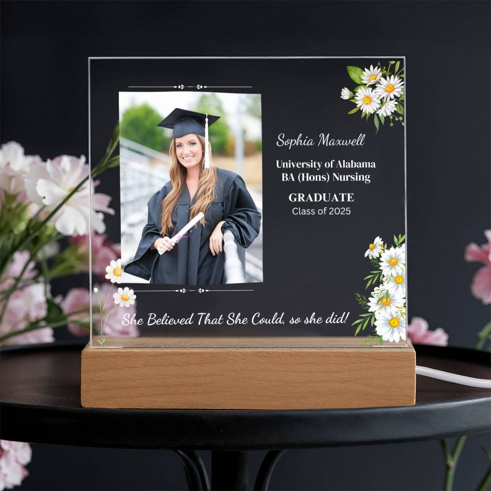 Graduate "She Believed" Acrylic Square Plaque