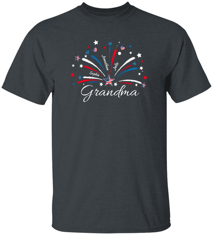 4th of July Personalized T-Shirt-Grandma-Mom-Nana