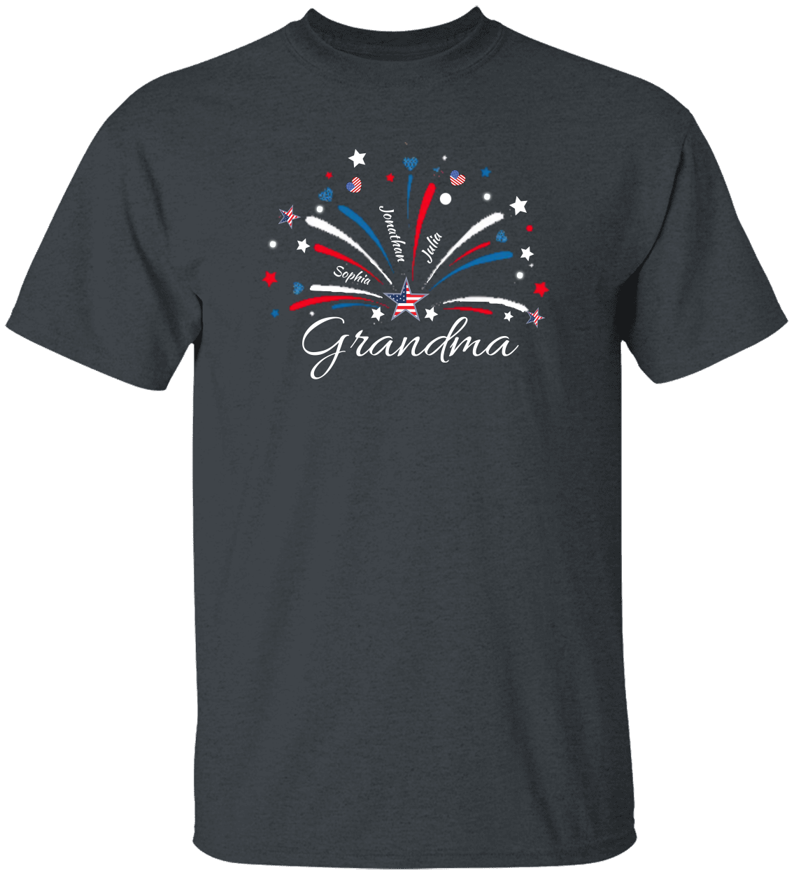 4th of July Personalized T-Shirt-Grandma-Mom-Nana